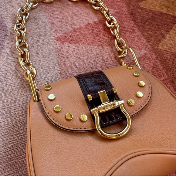 Radley London Racing Mini Leather Shoulder Bag Light Brown Leather Chain Strap - Picture 3 of 8